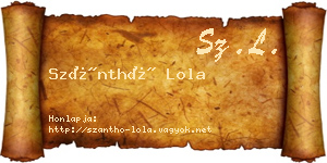 Szánthó Lola névjegykártya